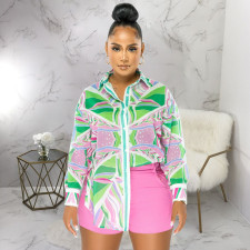 Casual Printed Long Sleeve Shirt Top YF-10206