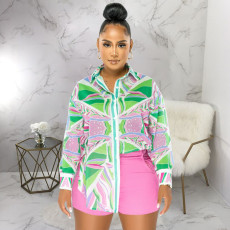 Casual Printed Long Sleeve Shirt Top YF-10206