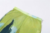 Mesh Print Slim Casual Pants XEF-K22P15895