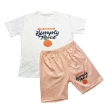 Plus Size Casual Printed T Shirt And Shorts 2 Piece Sets SHD-9396