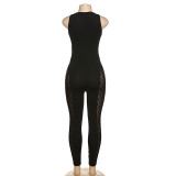 Sexy Mesh Patchwork Sleeveless Jumpsuits XEF-K22Q14794