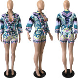 Casual Printed Shirt And Shorts 2 Piece Sets YNSF-1845A