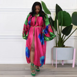Casual Printed Long Cloak Coat (Without Belt) NNWF-10173