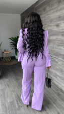 Solid Flare Sleeve V Neck Long Sleeve Jumpsuit YS-S826