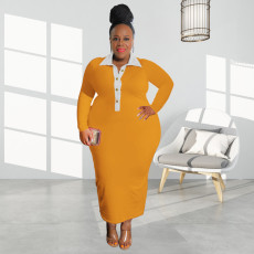 Plus Size Long Sleeve Maxi Dresses OSIF-22517