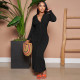 Solid Color Ruched Maxi Dress GLF-10112