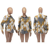 Casual Printed Long Sleeve Shirt Top WSM-5331