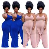 Plus Size Ruffled Halter Jumpsuit (Without Belt)ME-6074