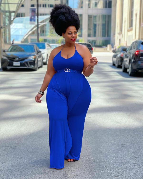 Plus Size Ruffled Halter Jumpsuit (Without Belt)ME-6074