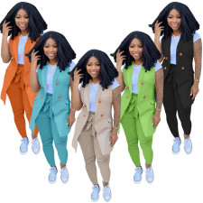 Plus Size Blazer Waistcoat And Pants 2 Piece Sets YIM-272