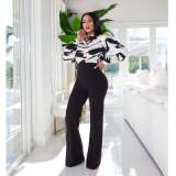 Casual Printed Long Sleeve Shirt Top WSM-5331