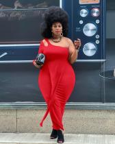 Plus Size Sexy One Shoulder Long Sleeve Maxi Dress ME-6103