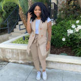 Plus Size Blazer Waistcoat And Pants 2 Piece Sets YIM-272