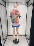 Casual Printed Short Sleeve Shirt Top WMEF-20799