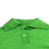 Letter Print Knitted Long Sleeve Pullover Sweater Top FSXF-F355