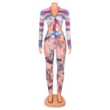 Printed Long Sleeve Cardigan Tops GOSD-OS6058