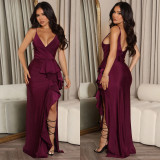 Fashion Sexy Sling Split Evening Dress GOSD-OS6799