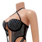 Sexy Nightclub Hot Diamond Irregular Hollow Dress GOSD-OS6785
