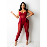 Mesh Sexy Sling Jumpsuit GOSD-OS6161