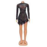 Fashion Sexy Mesh Hot Diamond Dress GOSD-OS6682