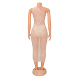 Sexy Slant Shoulder Hollow Maxi Dress(Without Bra Panties) GOSD-OS6638