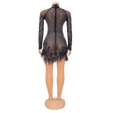 Fashion Sexy Mesh Hot Diamond Dress GOSD-OS6682