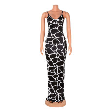 Fashion Sexy Print Sling Split Long Dress GOSD-OS6245