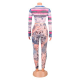 Printed Long Sleeve Cardigan Tops GOSD-OS6058