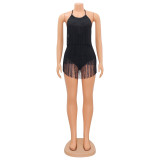 Fashion Sexy Tassel Halter Bodysuit GOSD-OS6796