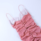 Sexy Ruched Spaghetti Strap Night Club Dresses FL-22285