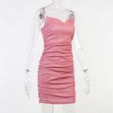 Sexy Ruched Spaghetti Strap Night Club Dresses FL-22285