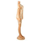 Casual Sports Tie Dye Short Sleeve Shorts Two Piece Set GOSD-OS6074