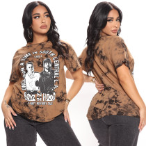 Casual Short Sleeve Tie Dye Print T-Shirt GOSD-XM1186