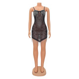 Sexy Mesh Hot Diamond Sling Dress GOSD-OS6778