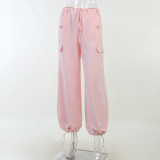 Solid Drawstring Casual Loose Pants FL-22013
