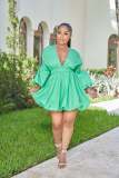 Sexy V Neck High Waist Mini Dress OSM-3342