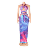 Fashion Sexy Print Long Skirt Set GOSD-OS6182