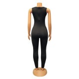 Solid Casual Sports Sleeveless Jumpsuit GOSD-XM1185