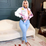 Casual Printed Long Sleeve Baseball Jacket YNSF-1859