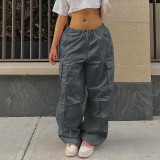 Solid Drawstring Casual Loose Pants FL-22013