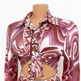 Print Long Sleeve Shirts And Pants Two Piece Sets GOSD-OS6252