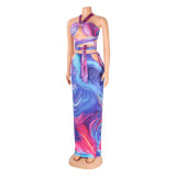 Fashion Sexy Print Long Skirt Set GOSD-OS6182