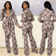Long Sleeve Plaid Print Jumpsuit GOSD-OS6405