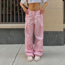 Solid Drawstring Casual Loose Pants FL-22013
