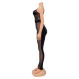 Fashion Sexy Skinny Velvet Splice Jumpsuit GOSD-XM1288