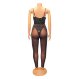 Sexy Sling Mesh Splice Two Piece Sets GOSD-OS6562
