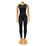 Solid Casual Sports Sleeveless Jumpsuit GOSD-XM1185