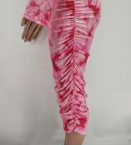 Tie Dye Print Longt Sleeve Slim Midi Dress XMY-9385