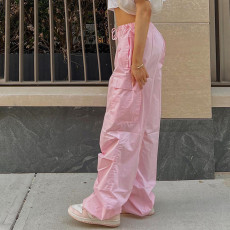 Solid Drawstring Casual Loose Pants FL-22013