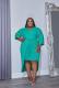 Plus Size V Neck 3/4 Sleeve Irregular Midi Dress XMY-9382